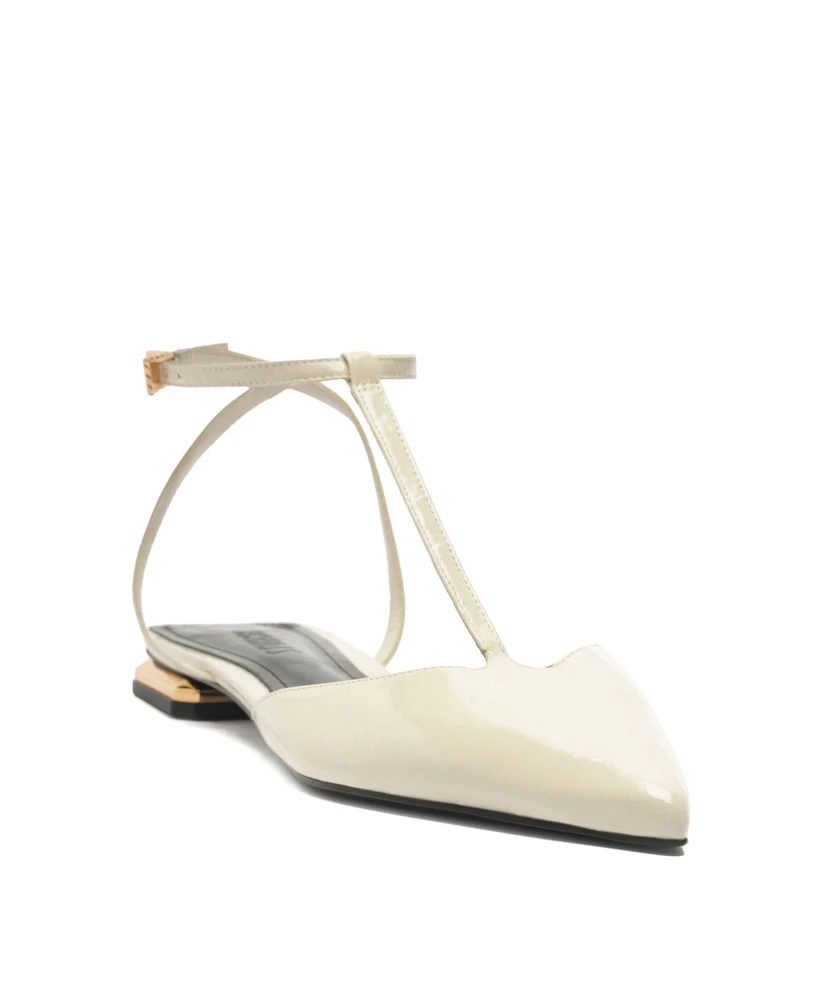 Schutz Women's Allure T-Strap Pointy Toe Flats