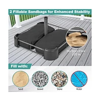 Fillable Umbrella Base with 2 Sandbags and Dust-proof Cover