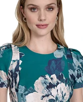 Calvin Klein Women's Scuba Floral-Print Fit & Flare Dress