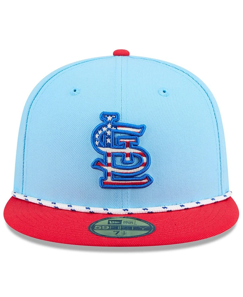 New Era Men's Light Blue/Red St. Louis Cardinals 2025 Fourth of July 59FIFTY Fitted Hat