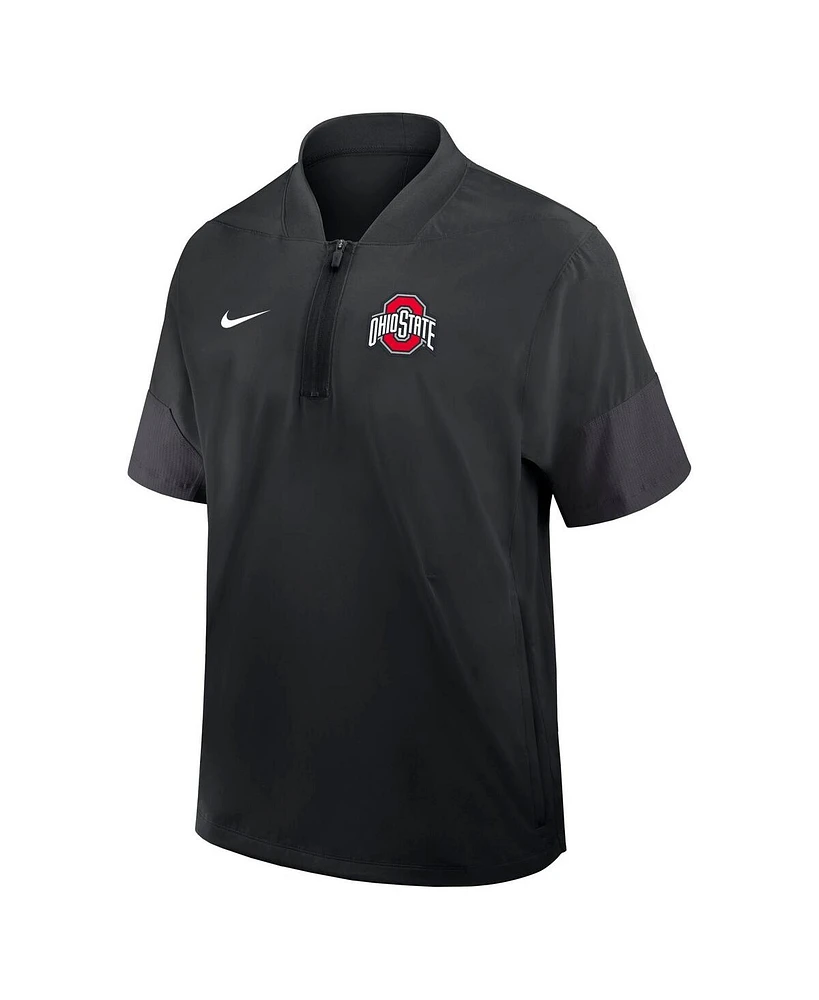 Nike Men's Black Ohio State Buckeyes 2025 Sideline Coaches Lightweight Short Sleeve Jacket
