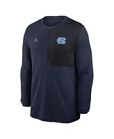 Jordan Men's Navy North Carolina Tar Heels 2025 Sideline Coach Uv Performance Long Sleeve T-Shirt