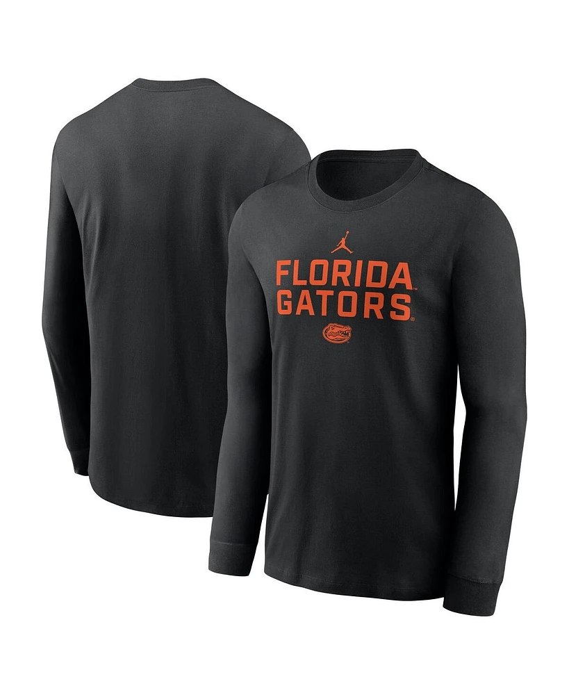 Jordan Men's Black Florida Gators 2025 Sideline Performance Long Sleeve T-Shirt