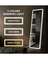 Vlsrka Led Full-Length Mirror with Stand, Suitable for Outfit Checks.
