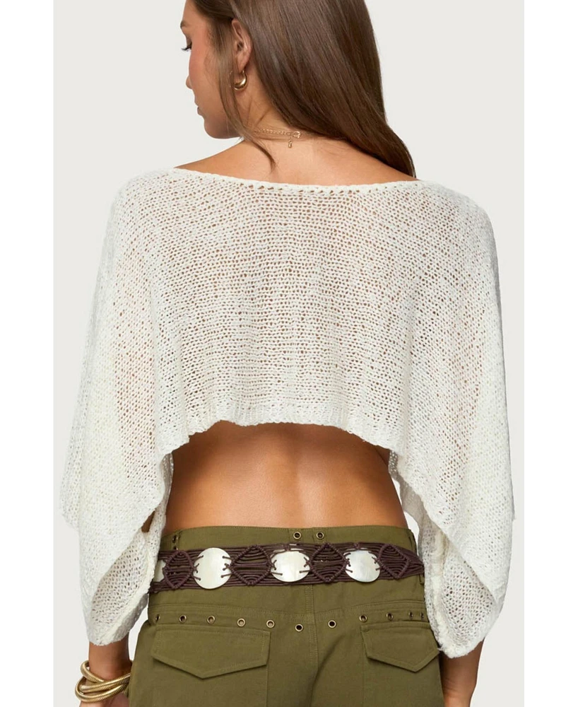 Edikted Womens Laline Oversized Knit Crop Top