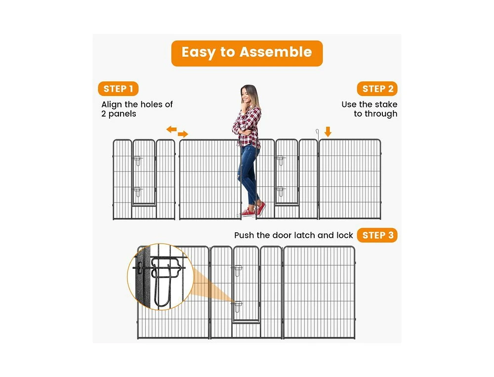 8 Panel 40 Inch Height Pet Fence Indoor Outdoor