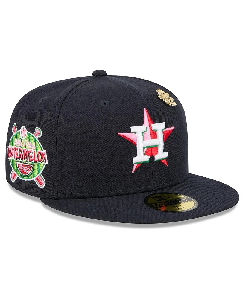 New Era Men's Navy Houston Astros 2025 Big League Chew 59FIFTY Fitted Hat