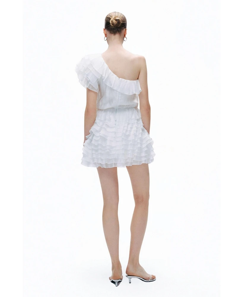 Nocturne Women's Mini Dress with Layered Ruffle Details