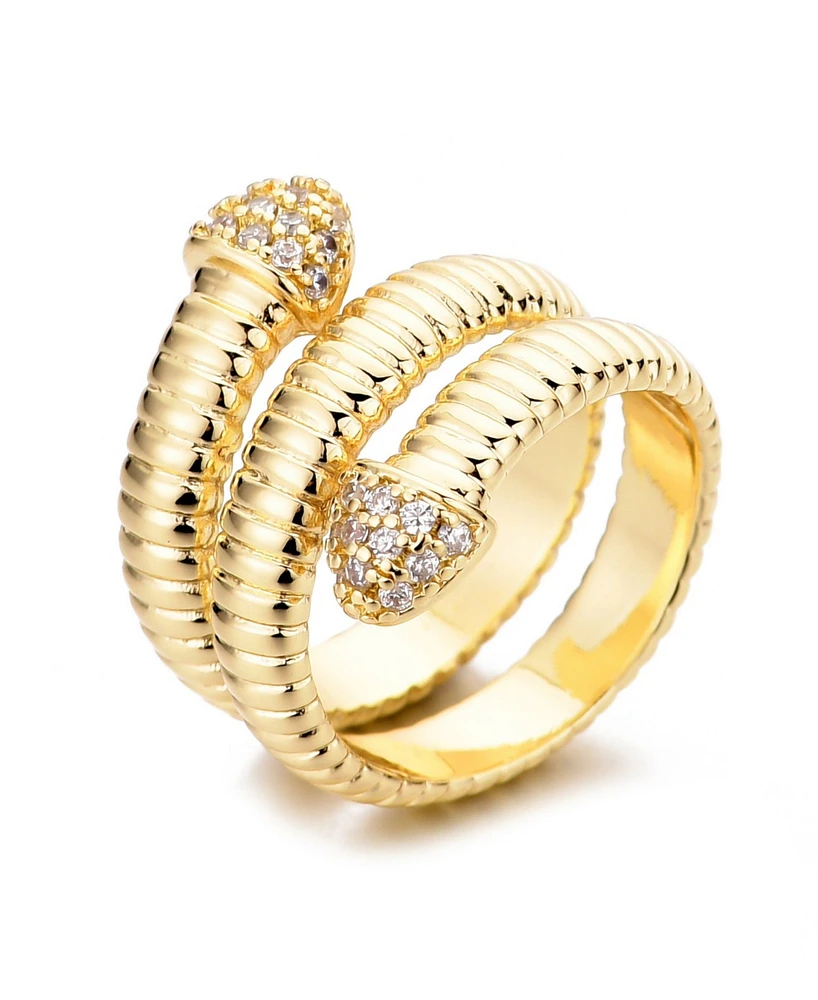 Adornia Gold Cubic Zirconia Coil Wrap Ring