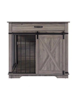 Streamdale Furniture Double Dog Crate Furniture with Shelves