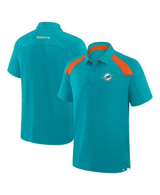 Fanatics Men's Aqua Miami Dolphins Back Around Raglan Polo Shirt