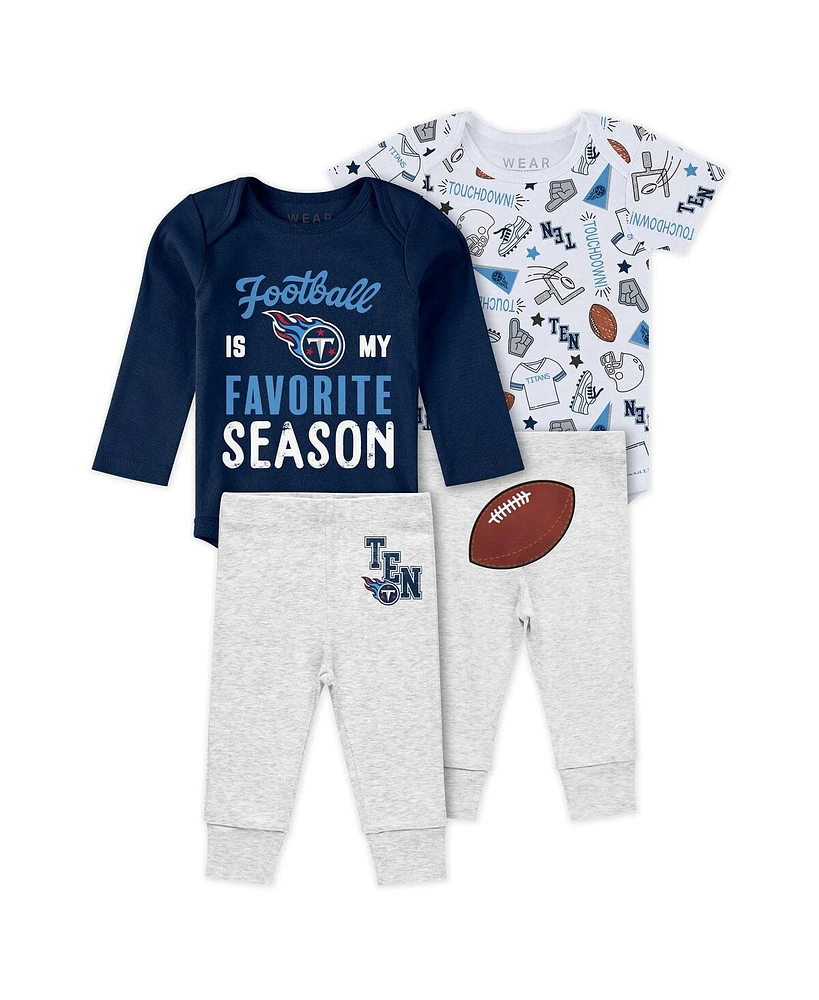Wear by Erin Andrews Baby Boys and Girls 2-Piece Tennessee Titans Turn Me Around Bodysuits Pant Set