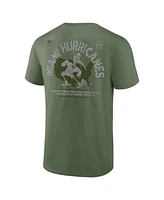 Fanatics Men's Olive Miami Hurricanes Oht Military Appreciation Base T-Shirt