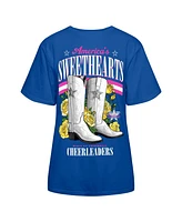 Dallas Cowboys Women's Royal Cheerleaders Sweetheart Boots T-Shirt