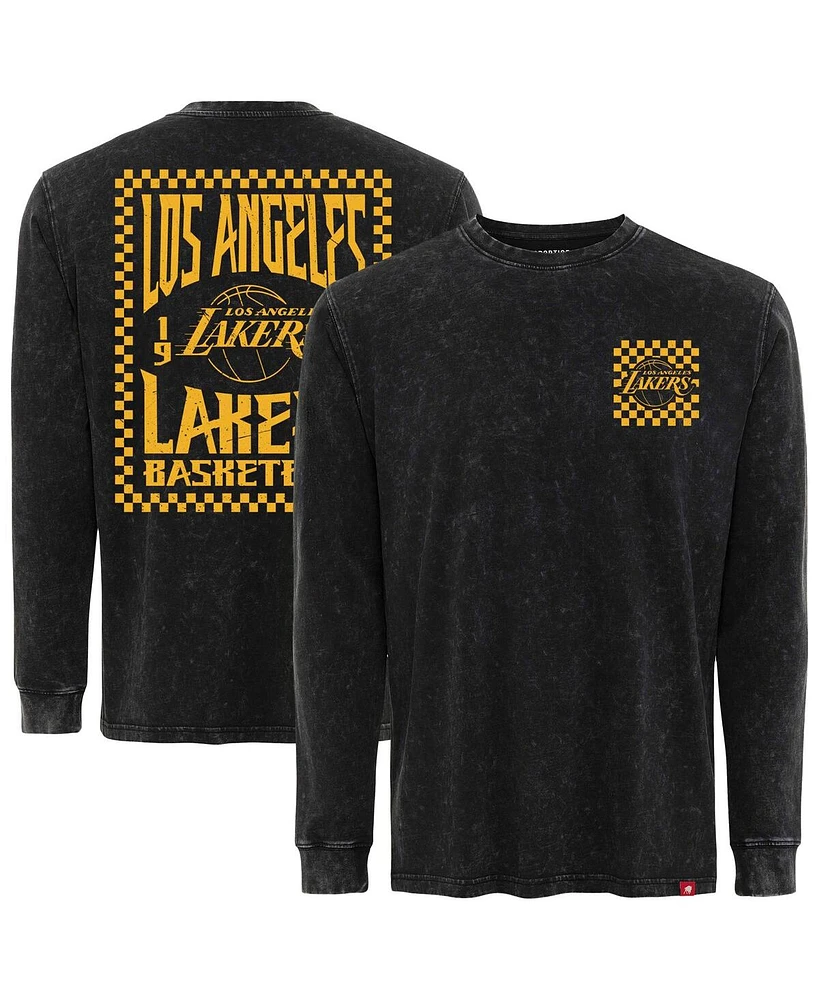 Sportiqe Men's Black Los Angeles Lakers Bono Long Sleeve T-Shirt