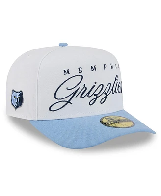 New Era Men's White/Light Blue Memphis Grizzlies 2025 Nba Draft A-Frame 59FIFTY Fitted Hat