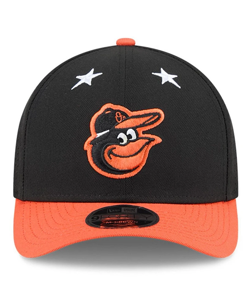 New Era Men's Black/Orange Baltimore Orioles 2025 Mlb All-Star Game 9FORTY M-Crown Adjustable Hat