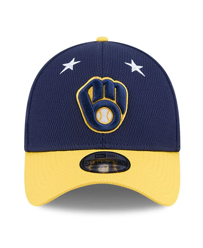 New Era Men's Navy/Gold Milwaukee Brewers 2025 Mlb All-Star Game 39THIRTY Flex Hat