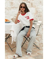 Colourful Rebel Women's Logo Wave Ringer Boxy Tee