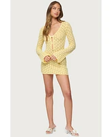 Edikted Women's Brie Cut Out Crochet Mini Dress