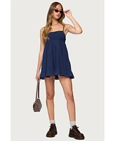 Edikted Women's Calley Scrunchy Tiered Mini Dress