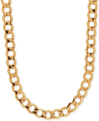 Lightweight 22" Curb Link Chain Necklace (7mm) in 10k Gold