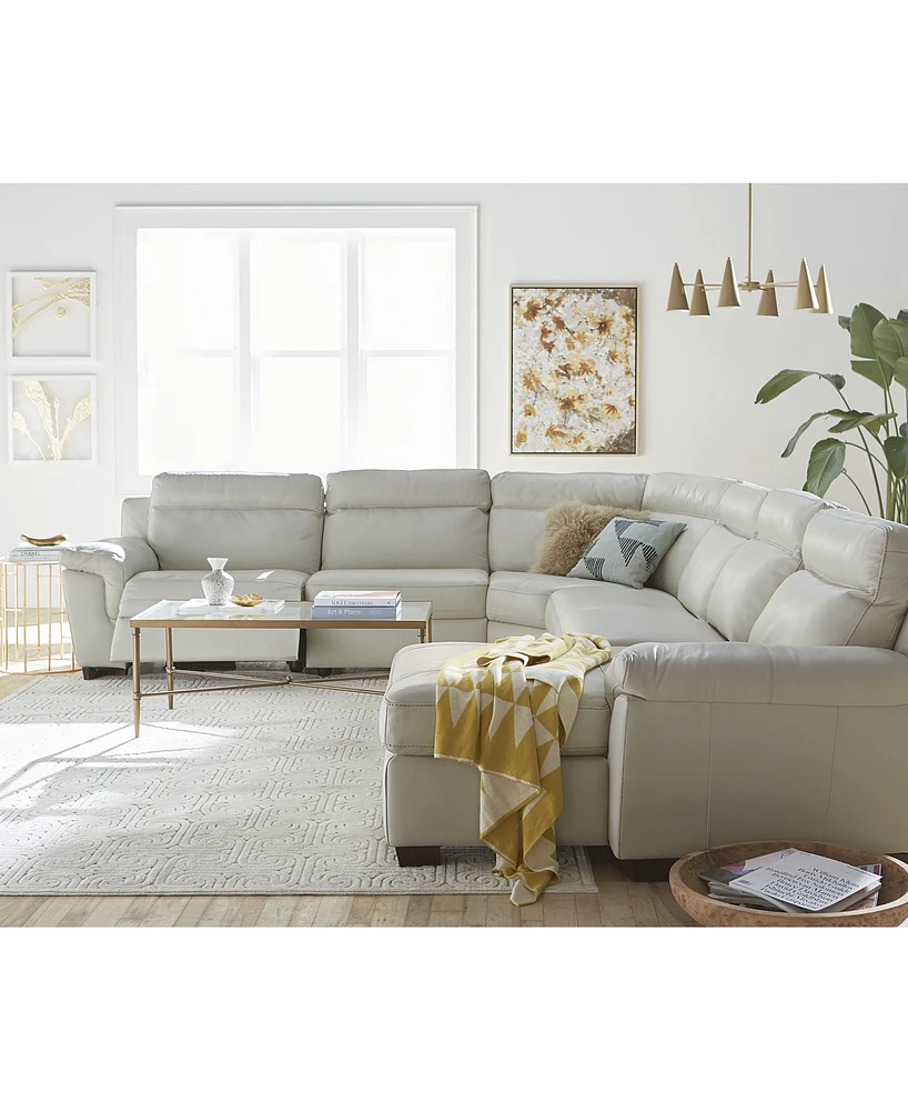 Closeout! Julius Ii 3-Pc. Leather Chaise Sectional Sofa With 2 Power Recliners, Headrests And Usb Outlet