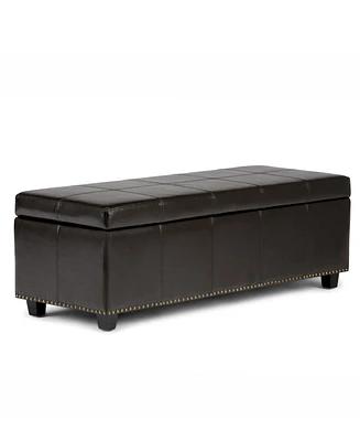 Rhodes Faux Leather Rectangular Storage Ottoman