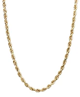 Lightweight Rope Chain 20" Necklace (1-3/4mm) in 14k Yellow Gold