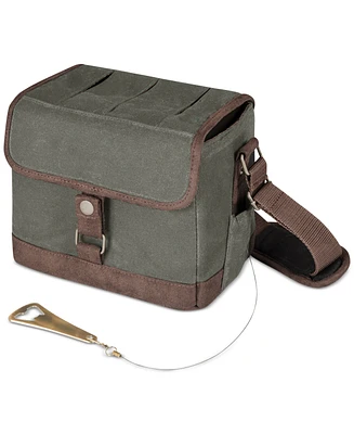 Legacy by Picnic Time Khaki Green & Brown Beer Caddy Cooler Tote with Opener