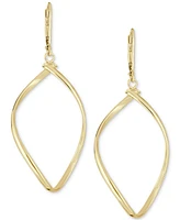 Italian Gold Polished Oval Drop Earrings in 14k Gold