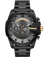 Diesel Men's Chronograph Mega Chief Black Stainless Steel Bracelet Watch 51mm