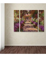 Claude Monet 'A Pathway in Monet's Garden' Large Multi-Panel Wall Art Set, 30" x 41"