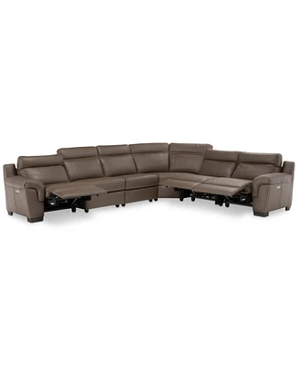 Closeout! Julius Ii -Pc. Leather Sectional Sofa With Power Recliners, Headrests & Usb Outlet