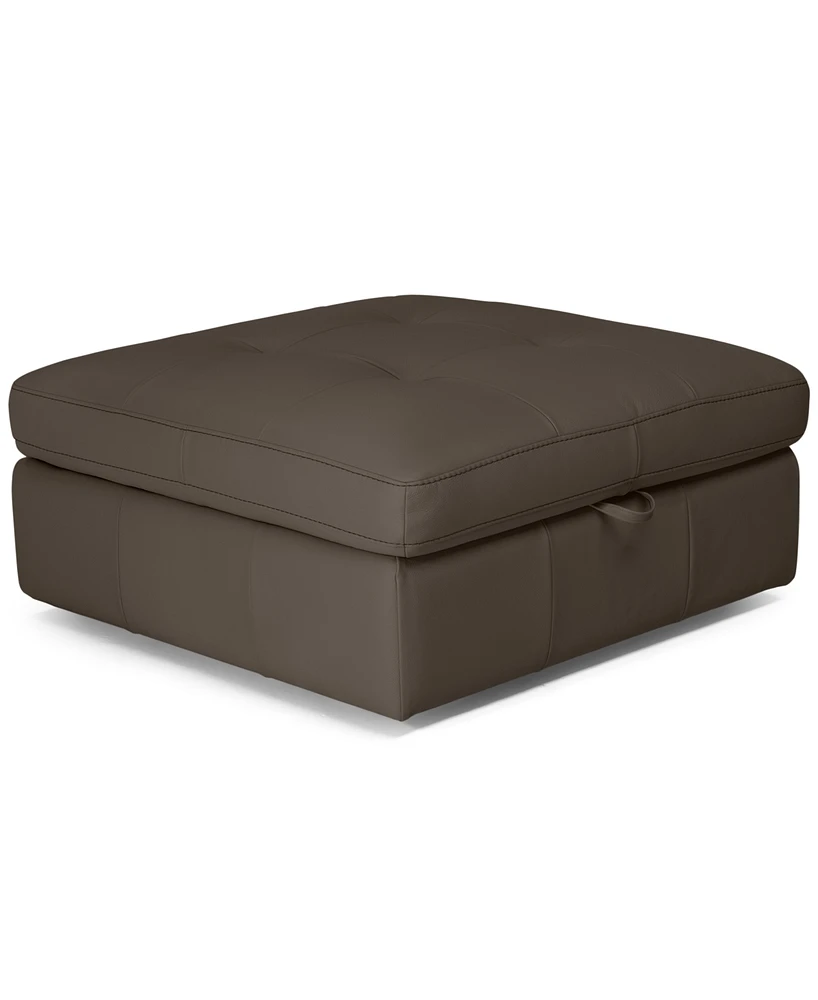 Closeout! Julius Ii Leather Storage Ottoman