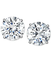 Arabella Cubic Zirconia Stud Earrings in 14K White Gold