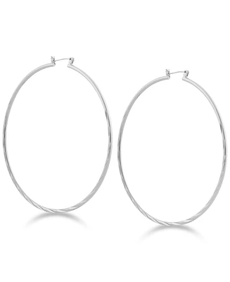 Guess 2 3/4" Textured Large Hoop Earrings