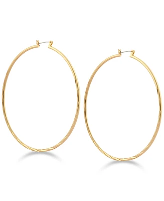 Guess 2 3/4" Textured Large Hoop Earrings