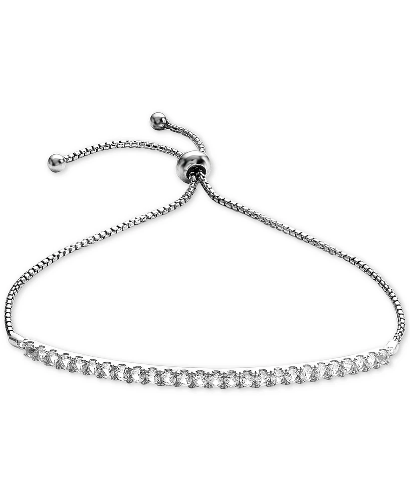 Lab-Grown Sapphire (5/8 ct. t.w) & White t.w.) Bolo Bracelet Sterling Silver (Also available Emerald, Ruby, Pink Sap