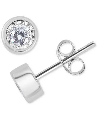 Diamond Bezel Stud Earrings 1 4 To 1 2 Ct. T.W. In 14k White Yellow Or Rose Gold