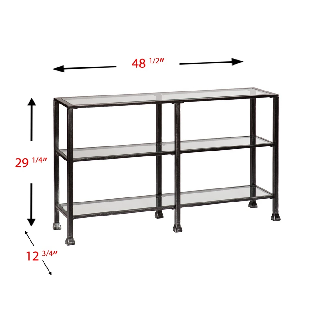 Metal/Glass 3-Tier Console Table