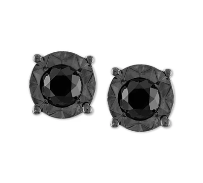 Black Diamond (1/2 ct. t.w.) Stud Earrings in Sterling Silver