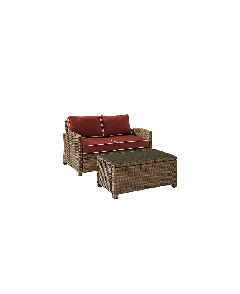 Bradenton 2 Piece Outdoor Wicker Seating Set With Cushions