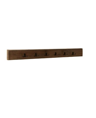 Pomona 48" Metal and Wood Wall Coat Hook