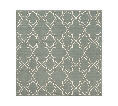 Closeout! Livabliss Alfresco Alf-9589 Sage 7'3" Square Area Rug, Indoor/Outdoor