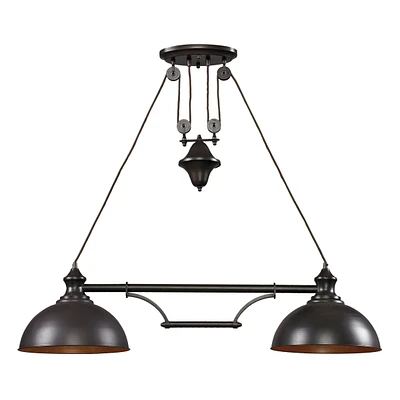 2 light island in Oiled Bronze