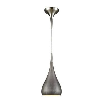 Lindsey 1 Light Pendant in Satin Nickel with Weathered Zinc Shade