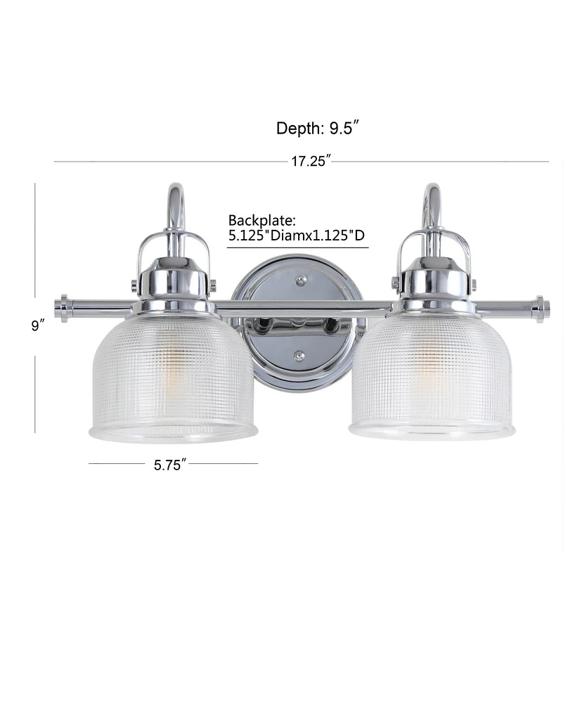 Jonathan Y Virginia 2-Light Metal, Glass Led Vanity Light