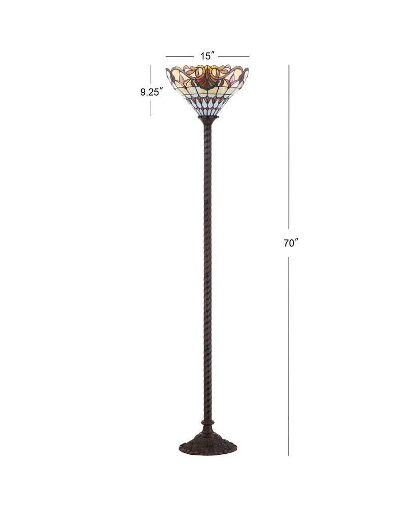 Jonathan Y Davis Tiffany- Torchiere Led Floor Lamp