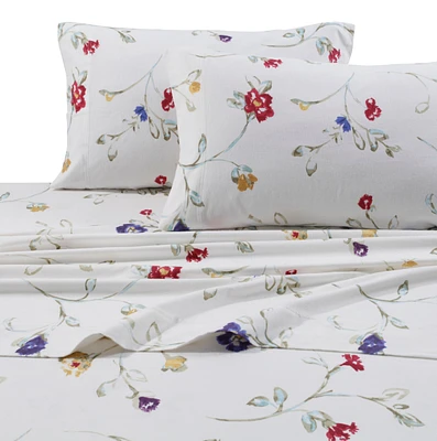 Tribeca Living Floral Garden Extra Deep Pocket Flannel Sheet Set